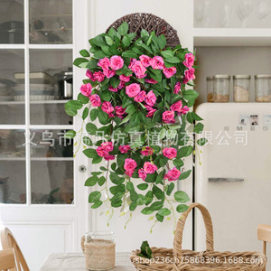 Mur de roses artificielles suspendues en PU, fleurs en soie écologiques, décoration intérieure, accessoires d'extérieur - Product Image 1