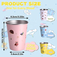 Gobelet en acier inoxydable pour enfants Moioco, durable et réutilisable, 8 onces, gobelets en métal incassables empilables pour bar, maison, restaurant