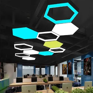 Club Décoration Fitness Center Plafond Pendentif Module Lumière DIY Hexagone LED Suspensions