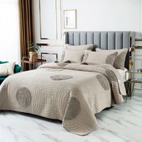 Couette rembourrée matelassée de couleur unie literie couverte drap de lit en coton lavé ensemble de trois pièces couette de climatisation d'été à ultrasons