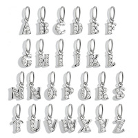 Pendentif Mini Lettre 7mm en Acier Inoxydable Plaqué Or 18K PVD avec Zircon Exquis, Vente en Gros, Bijoux DIY pour Collier et Bracelet