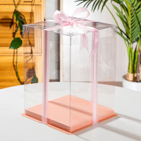 Boîtes à Gâteaux Transparentes en Gros avec Ruban, Emballage Présentoir pour Pâtisserie d'Anniversaire