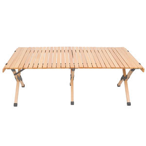 Table pliante rectangulaire Xinda en bois de hêtre pour 4 personnes, portable, en bois massif, pour le camping et les pique-niques - Product Image 4
