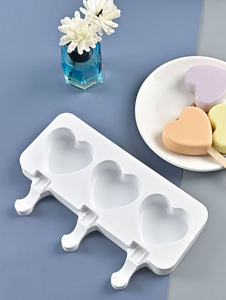 Stampo per gelato francese in Silicone a forma <span class=keywords><strong>di</strong></span> <span class=keywords><strong>cuore</strong></span> a 3 cavità per ghiaccioli fatti in casa, Dessert e preparazione <span class=keywords><strong>di</strong></span> torte - Product Image 5