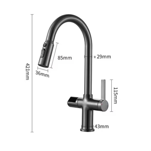 Черный кухонный смеситель с выдвижным распылителем - Product Image 6