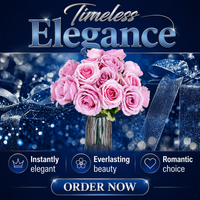 Bouquet de 9 têtes de roses artificielles Anna, vigne grimpante, fleurs artificielles RealTouch pour décoration murale, jardin, mariage, fête, maison, boutique