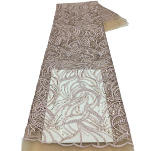 Ribbborn-encaje bordado con purpurina, bordado de lentejuelas, color Beige - Product Image 1