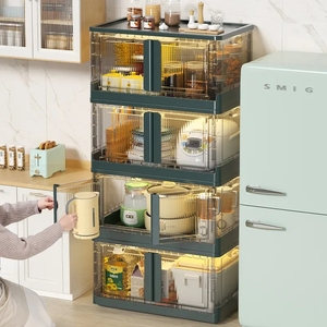 HAIXIN Plastic Container Sorting Double Door Folding Storage Box Stacked Clothing Storage Box