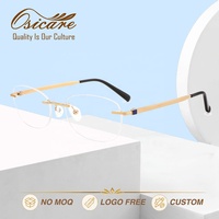 Osicare Montures Optiques en Titane Sans Monture Dorées Élégantes Lunettes de Créateur Vente en Gros OEM Lot de 3 Pièces