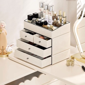 Frins <span class=keywords><strong>Organizzatore</strong></span> in Pelle per Pettini, Custodia per Cosmetici e Prodotti per la Cura della Pelle, Scatola con Cassetti per Scrivania - Product Image 5