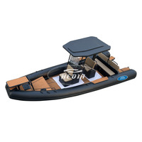 Bateau pneumatique de luxe Haide CE 23 pieds (7m) DL700 avec cabine, mini-jetski électrique, ponton gonflable, trimaran et quai flottant