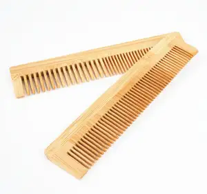 Natural neem private label logo beard wood handle wooden bamboo hair comb