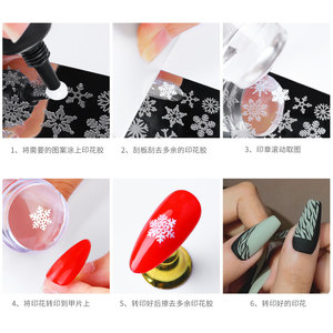 Kit de tampons à ongles en silicone transparent avec flacon vide, outil de tamponnage fluorescent pour nail art et vernis gel - Product Image 2