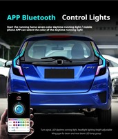 Luz Trasera RGB para Honda Fit Jazz GK5 2014-2020, Lámpara Trasera LED con Niebla, DRL, Freno y Señal de Giro, Plug and Play, Accesorios Automotrices