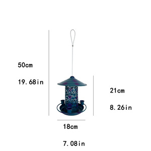 Mangeoire à oiseaux en métal <span class=keywords><strong>pour</strong></span> accrocher à l'extérieur, mangeoire à graines, mangeoires à oiseaux sauvages <span class=keywords><strong>pour</strong></span> jardin Cardinal Finch Bluebird, facile à remplir et à nettoyer - Product Image 6