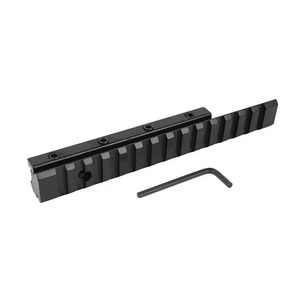 Adattatore di Montaggio Tattico Professionale in Alluminio Nero per Esterni, Estensione con 14 Slot, Guida Metallica Weaver da 20mm - Product Image 5