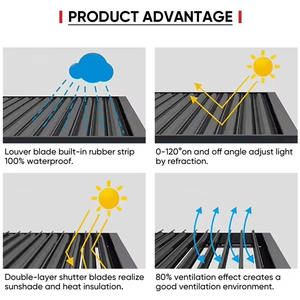 Pergola en <span class=keywords><strong>aluminium</strong></span> pour terrain de golf, gazebo avec lames réglables pour les terrasses des clubs et les zones de vision du parcours - Product Image 4