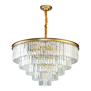 โคมไฟระย้าคริสตัลทรงปิรามิด LED สีดำสีทองหรูหราสำหรับบ้านโรงแรม - Product Image 6