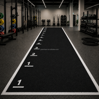 Tapis de sport synthétique noir de haute qualité pour fitness, gamme HRX LINE PRODUCTS, support pour traîneau, taille et logo personnalisables, graphismes sur mesure