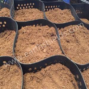 ความต้านทานแรงดึงสูงต้นทุนต่ำพื้นผิวแผ่นพลาสติก HDPE แบบเจาะรูช่องเซลลูลาร์ลาด Geocell ราคา - Product Image 6