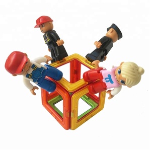 Magplayer 4pcs blocs de construction magnétiques tuiles petites pièces figurines magnétiques ensemble petits hommes avec aimants extra puissants - Product Image 4
