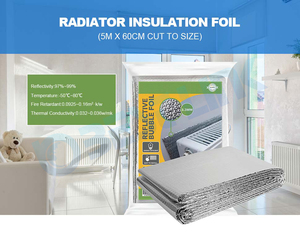 5m X 60cm isolamento radiatore lamina di alluminio <span class=keywords><strong>fogli</strong></span> riflettenti - Product Image 2