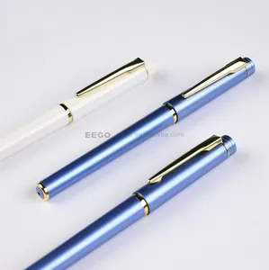 Оптовая продажа роскошных пользовательских логотипов персонализированные простые черные синие белые пластиковые шариковые гелевые ручки для мужчин