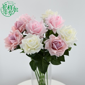 Rosa de Seda Rosa Hidratante de Tacto Real, 65cm, Tallo Único, Borde Enrollado, Flor Artificial para Arco de Boda, Decoración de Estantes, Caja de Regalo - Product Image 2