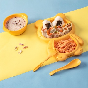 <span class=keywords><strong>Vaisselle</strong></span> pour enfants très vendue, ensemble complet de produits de repas sans BPA, assiette bébé en silicone mignonne, plateau bébé tigre mignon - Product Image 5