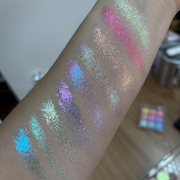 Palette de fards à paupières pour fabricants, maquillage haute pigmentation, fard à paupières pressé, marque privée, palette de fards à paupières duo-chrome 9 couleurs