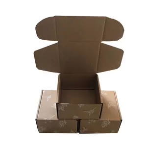 Kotak Kemasan Kotak Surat Kotak Karton Kertas Kerajinan Bergelombang Coklat Alam Kustom