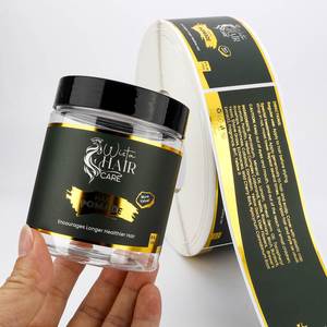 Étiquettes personnalisées écologiques, durables et luxueuses avec impression de logo en feuille d'or pour emballages de cosmétiques, flacons et pots en verre pour soins de la peau et maquillage. - Product Image 6