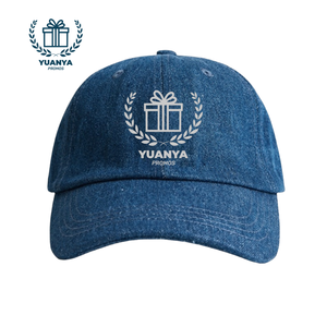 Customizable Retro Soft Top Denim Baseball Cap with Embroidered Logo 100% Cotton for Enterprise Promotion Gift
