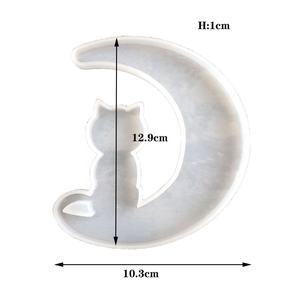 Molde de silicona con <span class=keywords><strong>cola</strong></span> de pez y espejo de gato para hornear, molde de silicona para decoración de tartas hechas a mano, en la Luna para chica, Lobo - Product Image 6