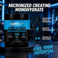 Créatine monohydrate 300g 60 portions Testé par un tiers Complément alimentaire pour la remise en forme OEM Étiquetage privé Vente en gros