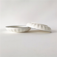 Assiette creuse en céramique de 490 ml, bol à soupe cannelé gaufré de 7 pouces pour pâtes et salades