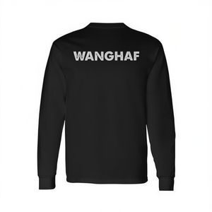 Maglietta a Maniche Lunghe Wanghaf Nera Unisex per Uso Casual - Product Image 2