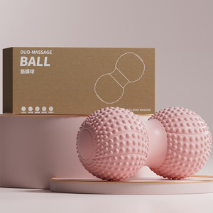 Balle de massage double en forme d'arachide pour fascia, relaxation musculaire <span class=keywords><strong>plantaire</strong></span> et vertébrale, stimulation des points d'acupression des hanches, du dos et des jambes, balle de yoga - Product Image 2
