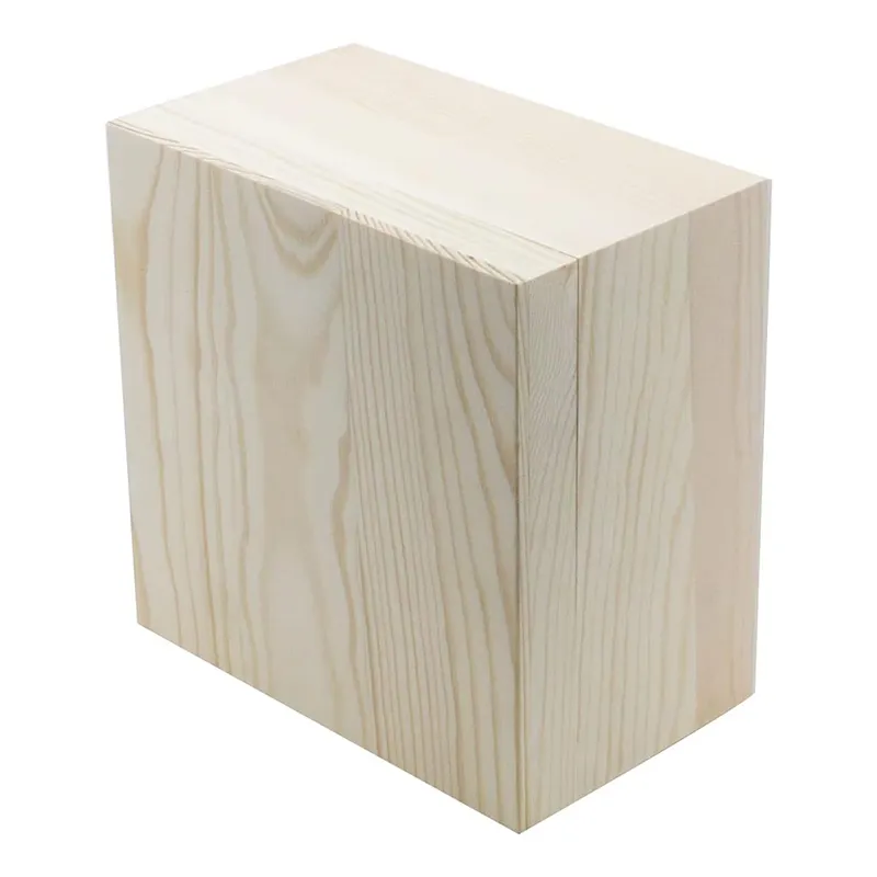 Caja de almacenamiento de madera sin terminar con tapa superior Caja de regalo de pino de madera para almacenamiento de embalaje de joyas