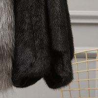 Manteau en fourrure de vison véritable pour femme, col en fourrure de renard, tendance hiver