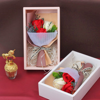 Cadeau moderne pour la fête des mères, bouquet de fleurs de savon en rose fait main de haute qualité, boîte cadeau, prix de gros d'usine pour mariage, anniversaire