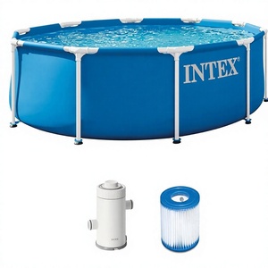 Piscine hors sol ronde <span class=keywords><strong>Intex</strong></span> avec structure métallique, 10 pieds x 30 pouces, avec pompe et <span class=keywords><strong>filtre</strong></span> à cartouche 28201EP 330 GPH (type <span class=keywords><strong>H</strong></span>) - Product Image 1