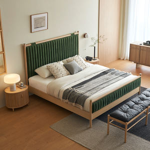 <span class=keywords><strong>Letto</strong></span> dal Design Rilassante in Stile Naturale Casual, Struttura in Legno Massello con Testiera Imbottita <span class=keywords><strong>Verde</strong></span> Staccabile - Product Image 4