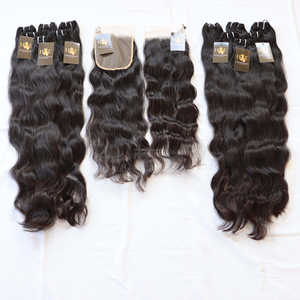 Mechones de pelo lacio brasileño sin procesar, extensiones de cabello humano indio ondulado con cierre de encaje Hd fino - Product Image 2