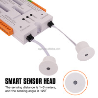 Contrôleur intelligent pour éclairage d'escalier à LED, 32 étapes, capteur de mouvement PIR, DC12/24V, variateur de tension constante élevée pour bande LED, 500W max.