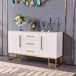 Barato lujo sala de estar blanco madera tablero lateral gabinete almacenamiento hogar muebles comedor madera Mdf moderno aparador - Product Image 1