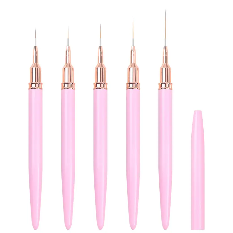 OEM disesuaikan Logo 7/9/11/15/20mm DIY UV Gel akrilik Tips garis seni kuku menggambar alat melukis Nail Liner brush