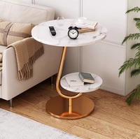 Table de chevet mobile au design européen moderne, nouvelle table basse en métal et acrylique, meubles décoratifs en bois et fer pour la maison et l'hôtel