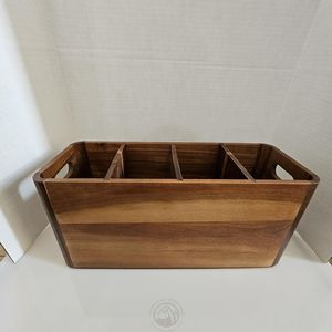 Porte-ustensiles <span class=keywords><strong>de</strong></span> <span class=keywords><strong>cuisine</strong></span> en bois, organisateur en bois d'acacia, conteneur <span class=keywords><strong>de</strong></span> rangement pour comptoir pour ustensiles <span class=keywords><strong>de</strong></span> <span class=keywords><strong>cuisine</strong></span> et couverts - Product Image 2