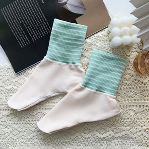 Women Mid-Calf <b>Socks</b> Striped And Checks Acrylic Sweat Absorbent Plus Size Spring Summer - Product Image 2